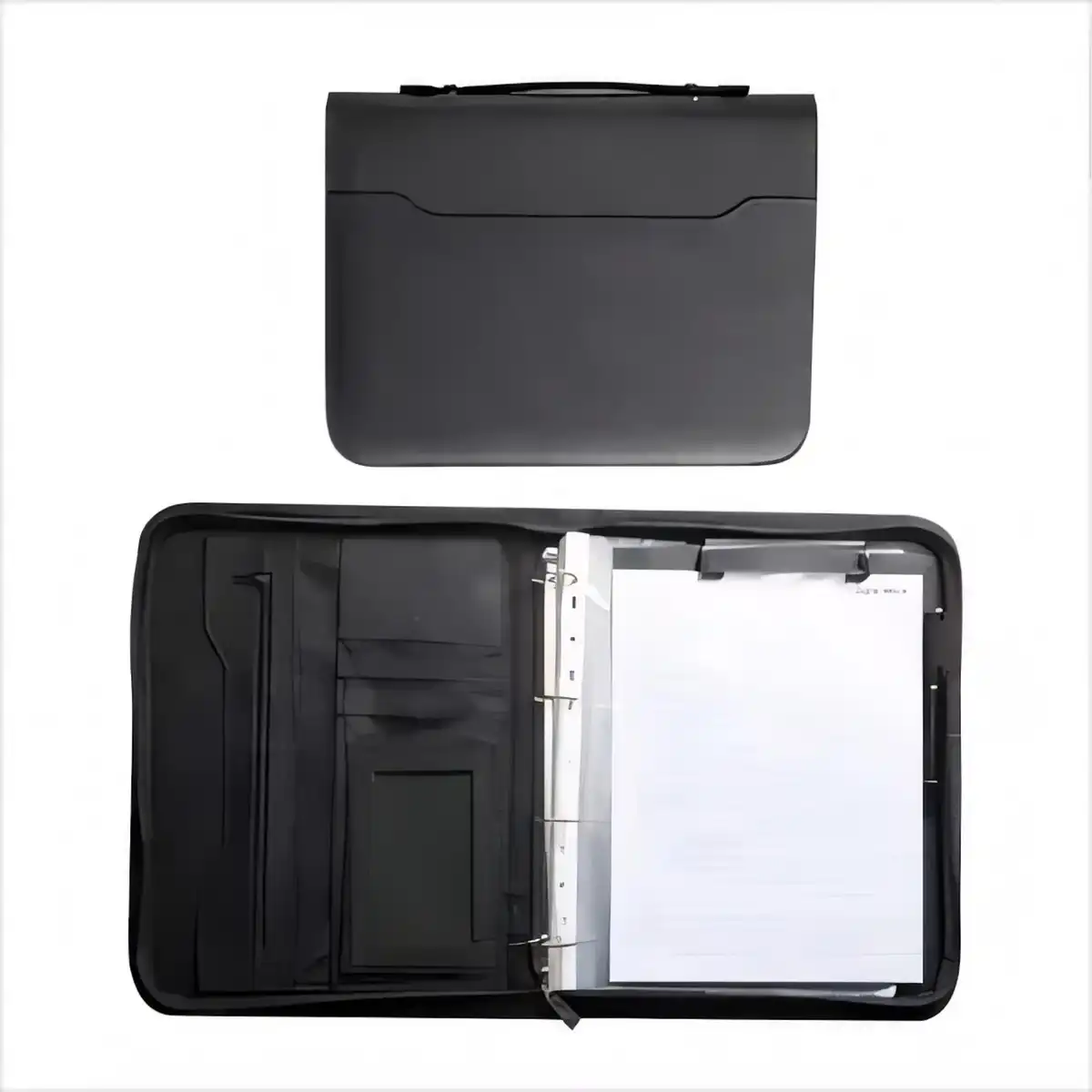 Zippered Leather Portfolio Organizer product close-up