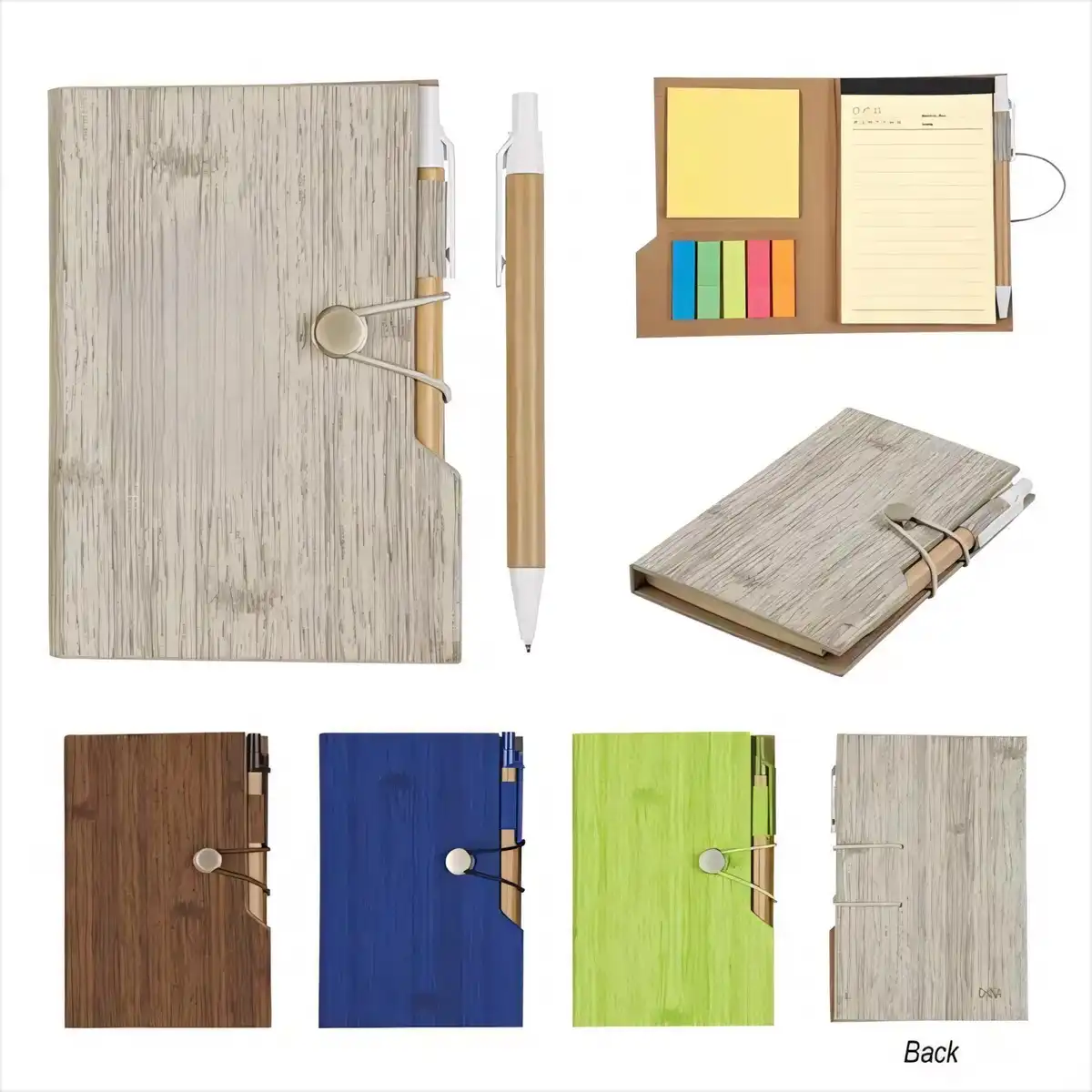 Woodgrain Notebook with Sticky Notes