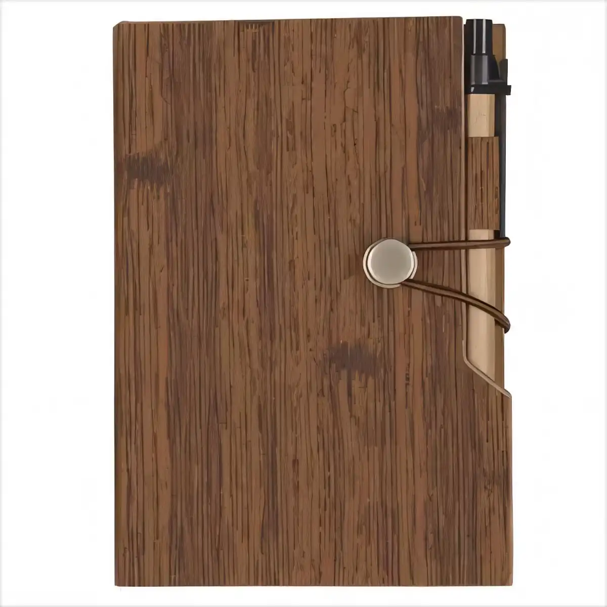 Woodgrain Notebook with Sticky Notes product detail view