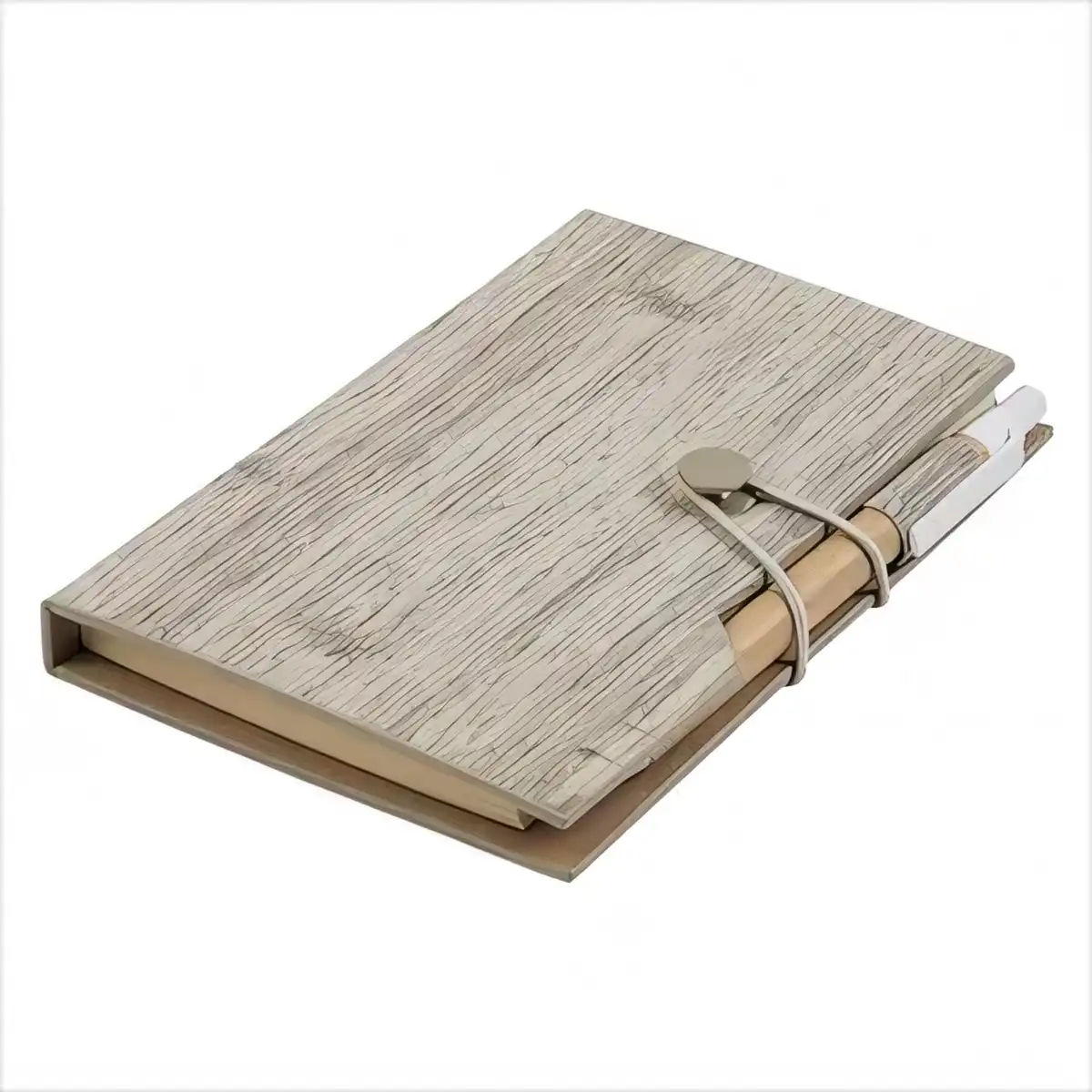 Woodgrain Notebook with Sticky Notes alternate product angle