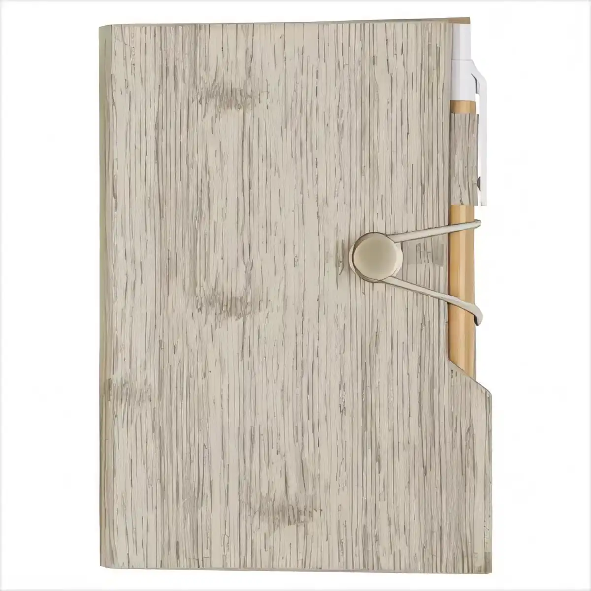 Woodgrain Notebook with Sticky Notes product in use