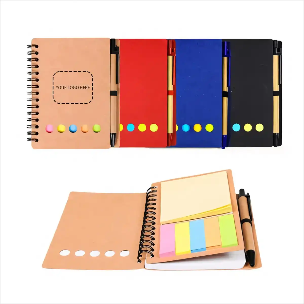 Spiral Notebook with Sticky Notes