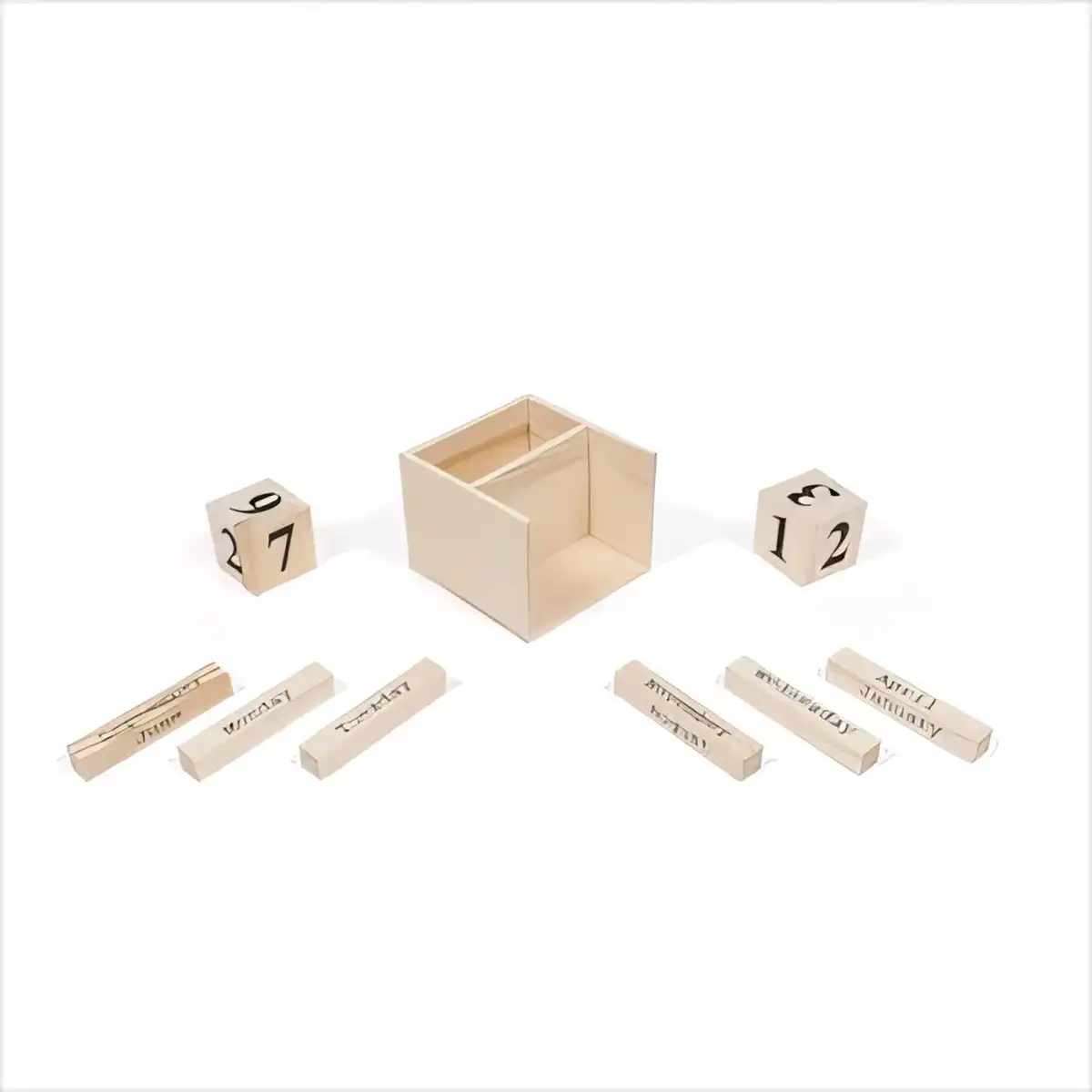 Rotating Wooden Block Calendar Desk product detail view