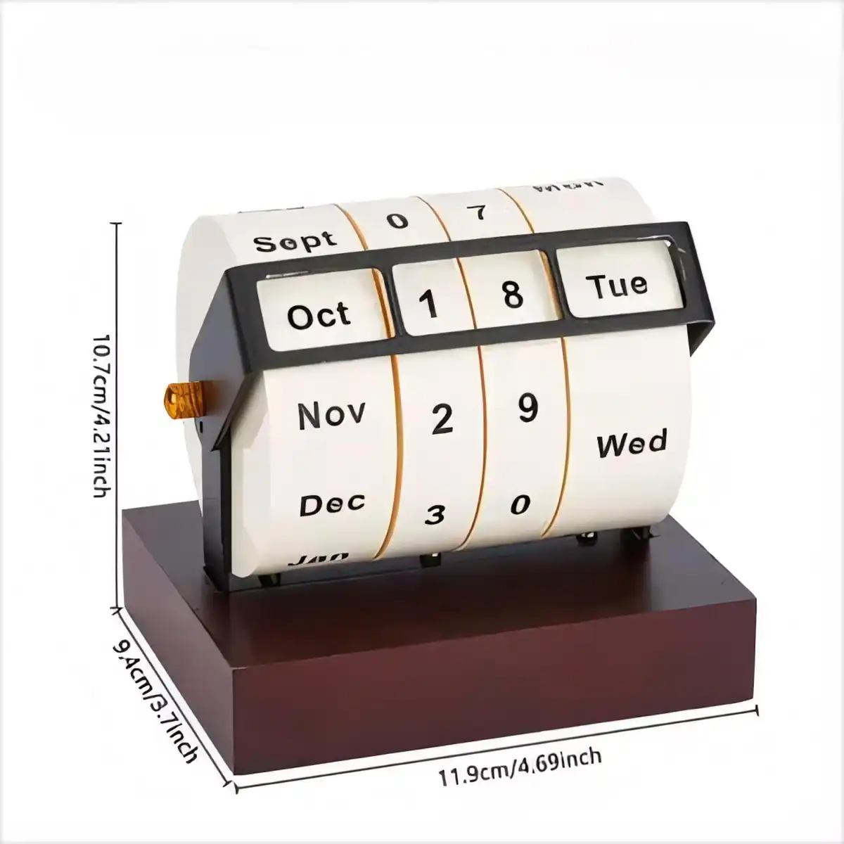 Wooden Rotating Perpetual Desk Calendar product detail view