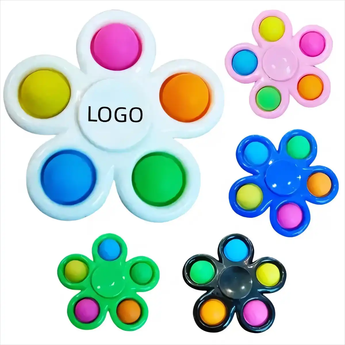 Rainbow Pop Fidget Keychain Spinner