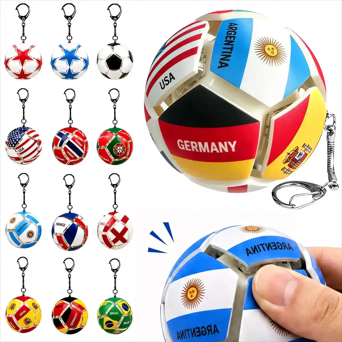 Soccer Ball Keychain Stress Relief