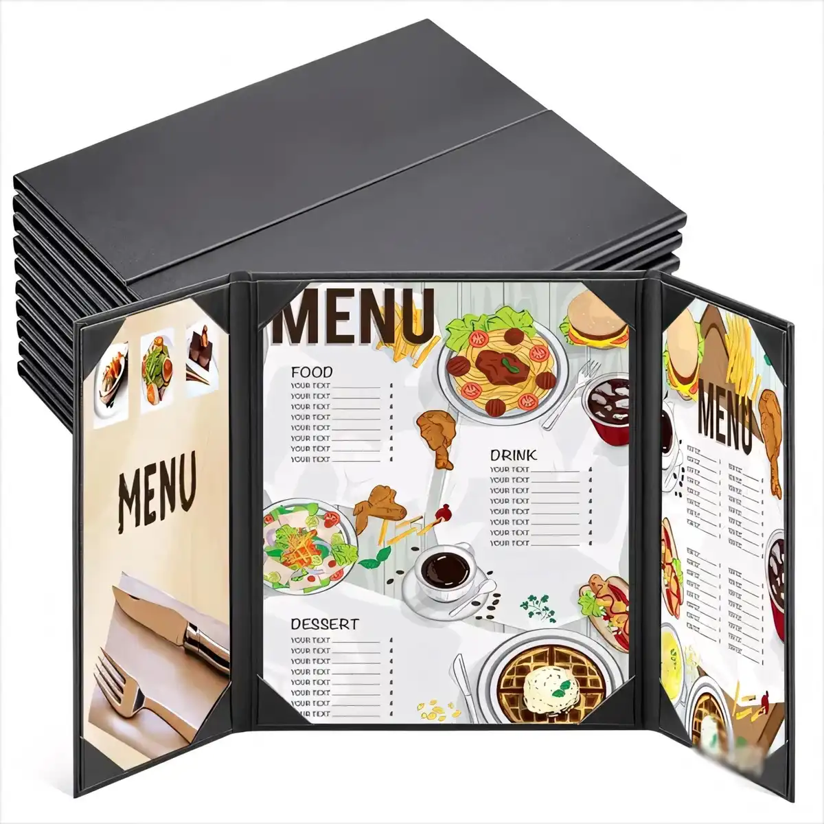Elegant PU Leather Menu Covers