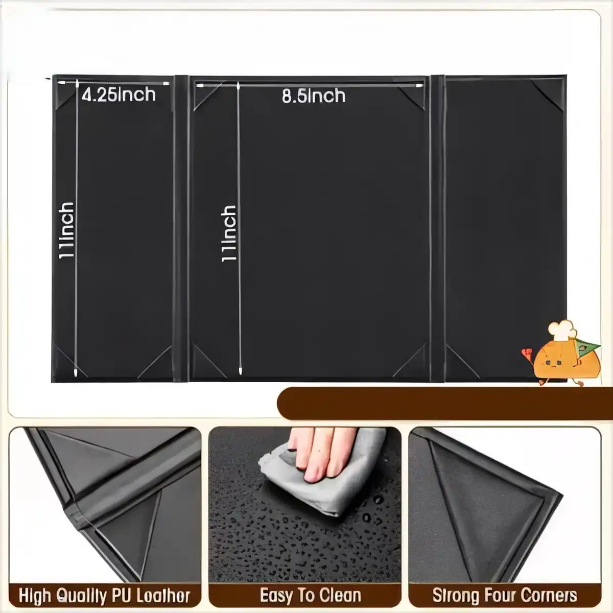 Elegant PU Leather Menu Covers product detail view