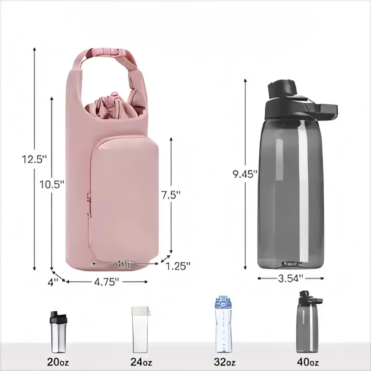 Insulated Bottle Carrier with Pocket product detail view