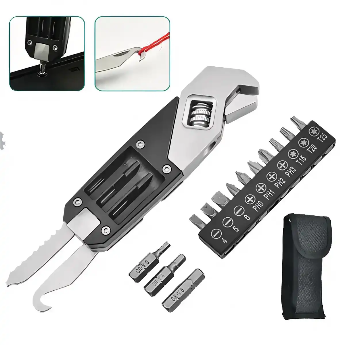 Compact Wrench Screwdriver Multi Tool