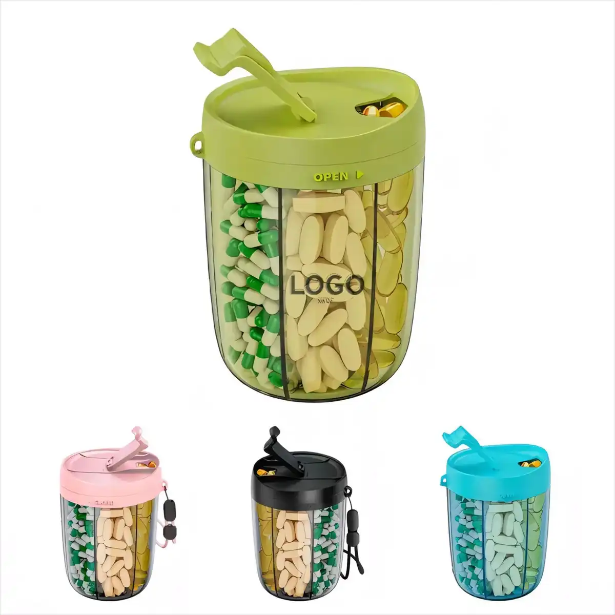 Rotating Pill Organizer with Compartments