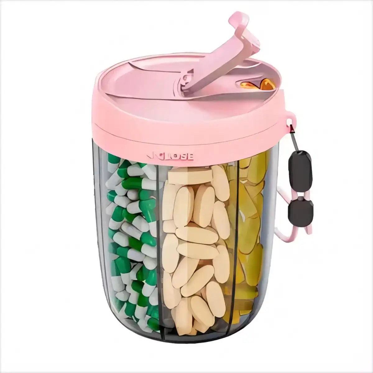 Rotating Pill Organizer with Compartments product detail view