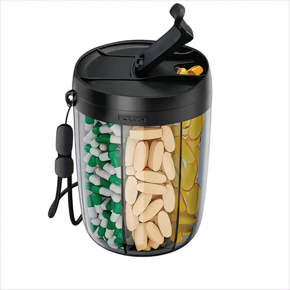 Rotating Pill Organizer with Compartments alternate product angle