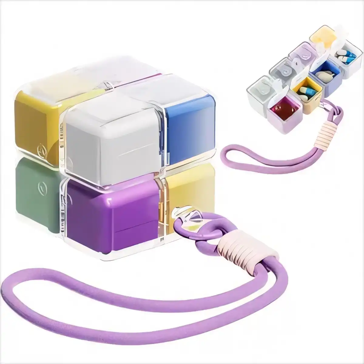 Magnetic Cube Pill Organizer Travel product detail view