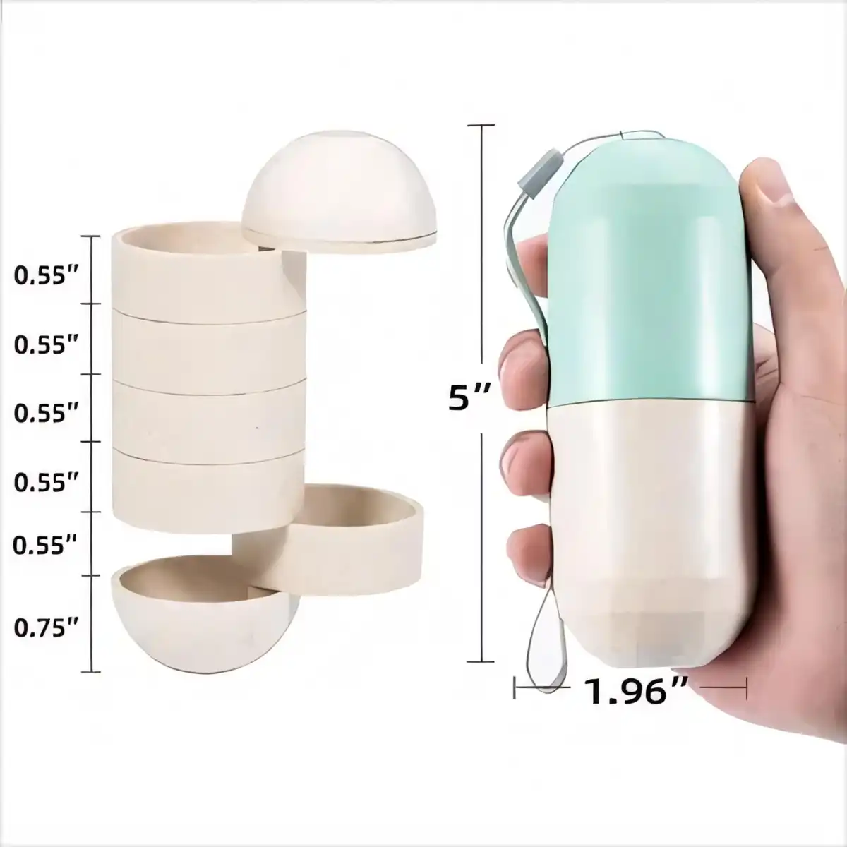 Rotatable Weekly Pill Organizer product detail view