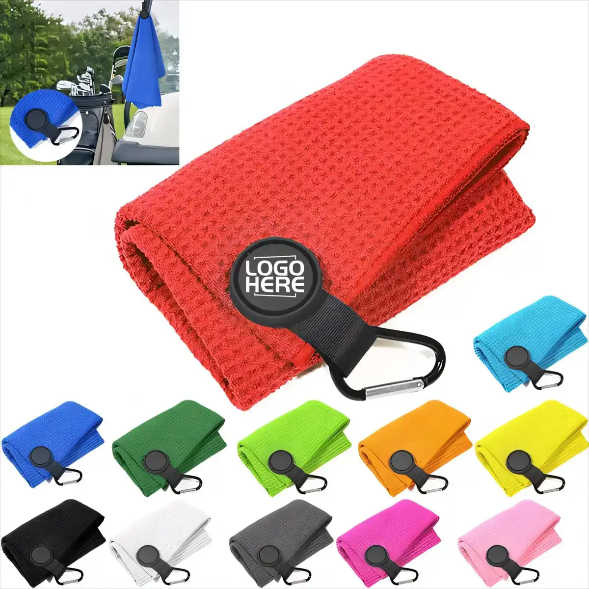 Magnetic Waffle Microfiber Golf Towel