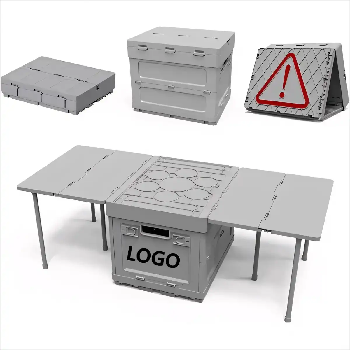 Foldable Storage Box Table 3-in-1