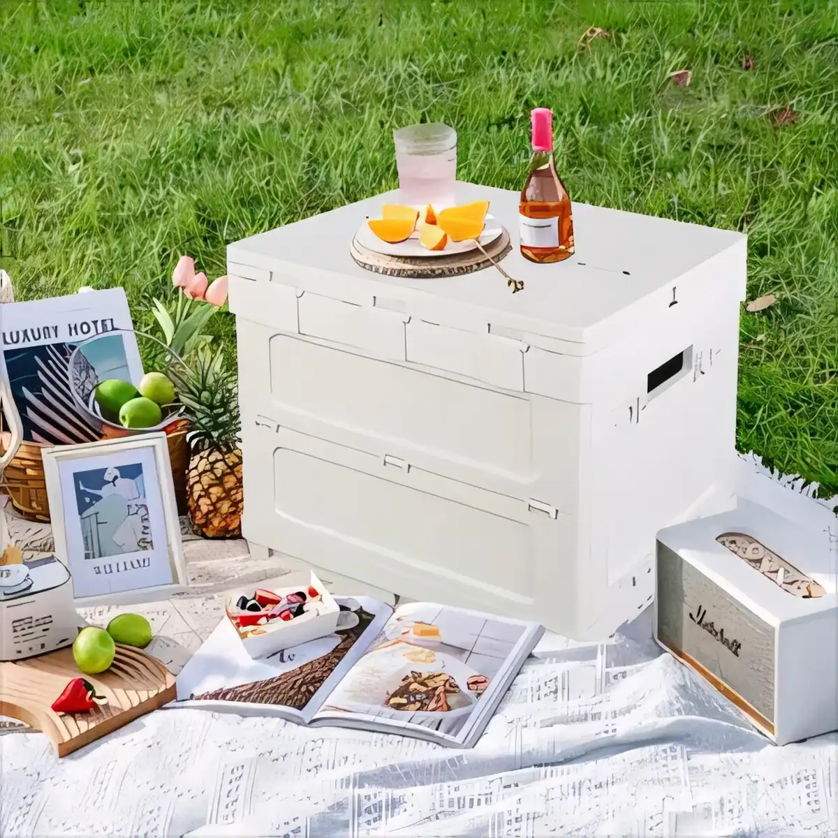 Foldable Storage Box Table 3-in-1 alternate product angle