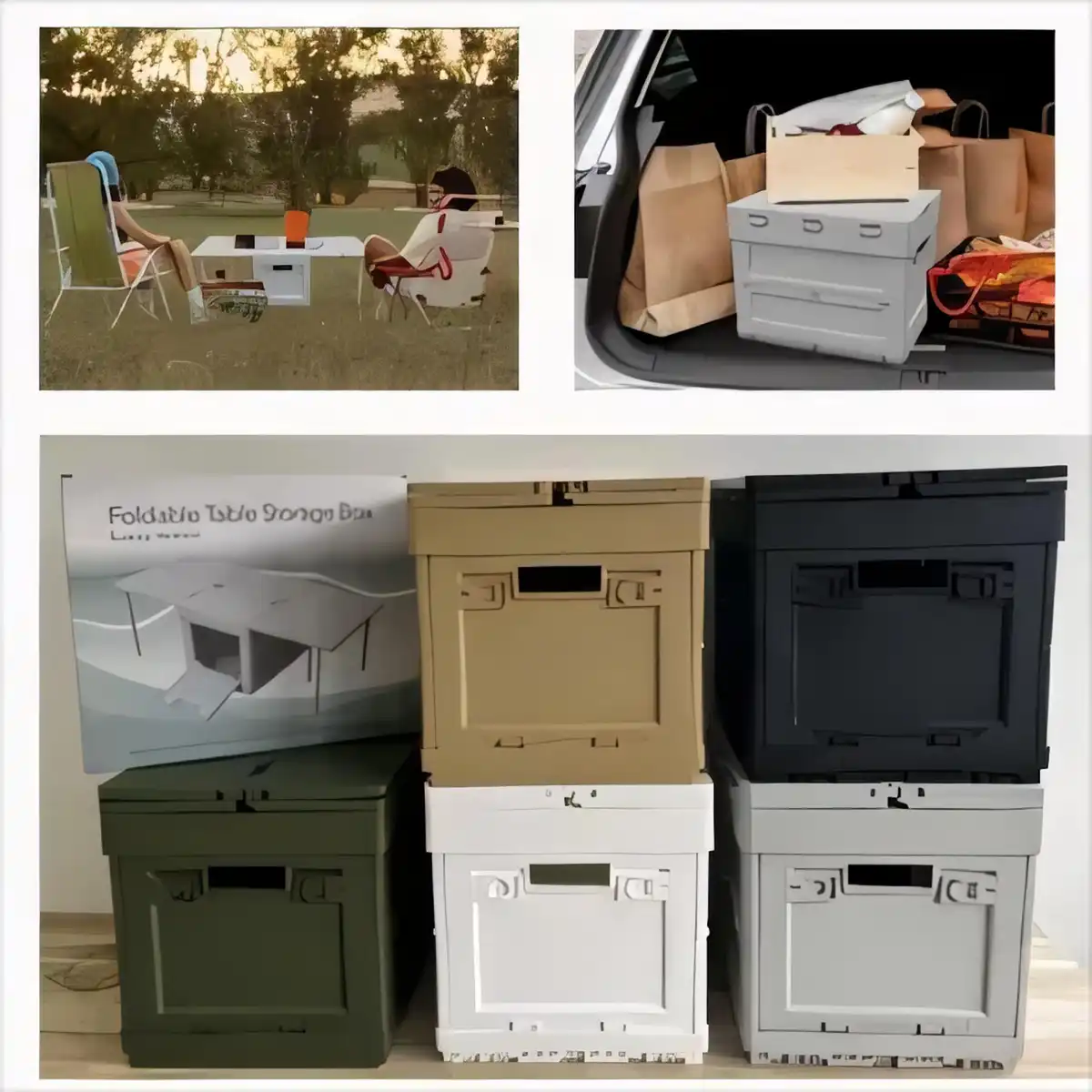 Foldable Storage Box Table 3-in-1 product close-up