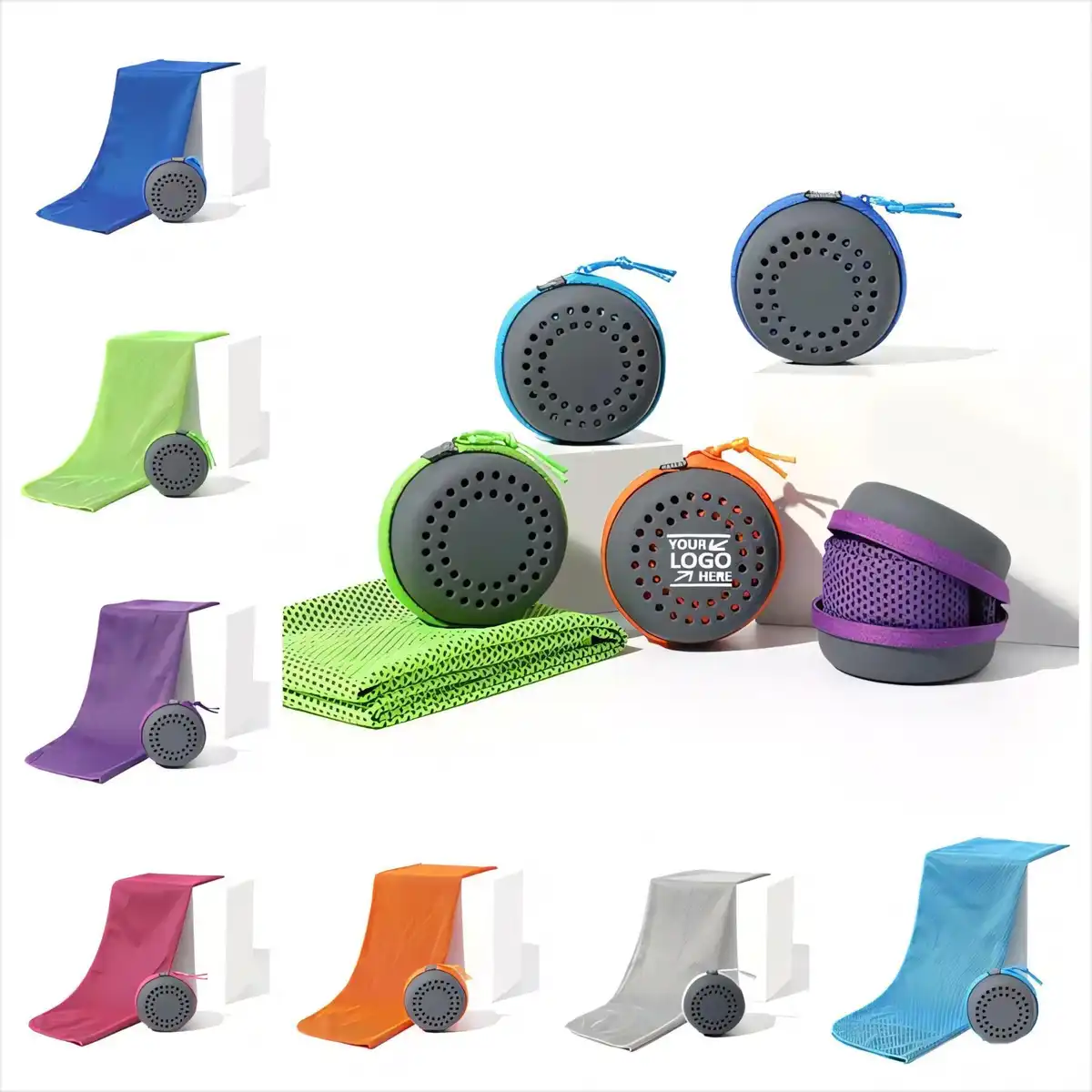 Instant Chill Towel with Silicone Holder