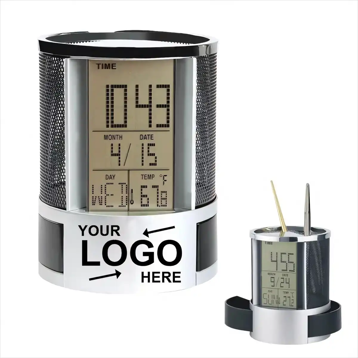 3-in-1 Desk Clock Organizer