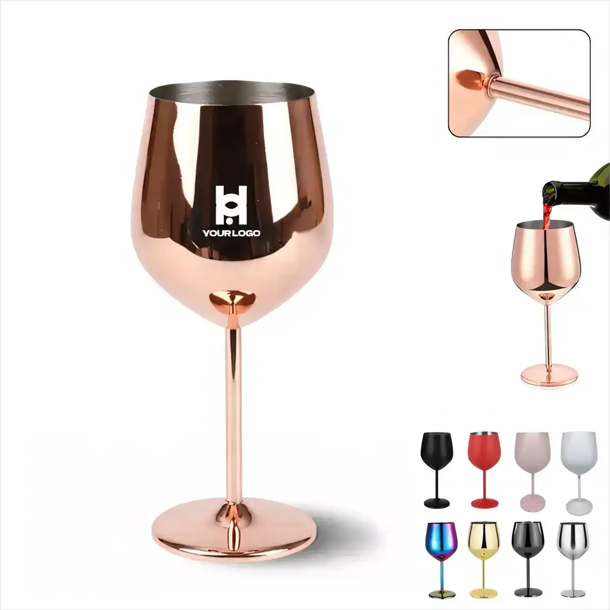 Shatterproof Steel Wine Glasses 18oz