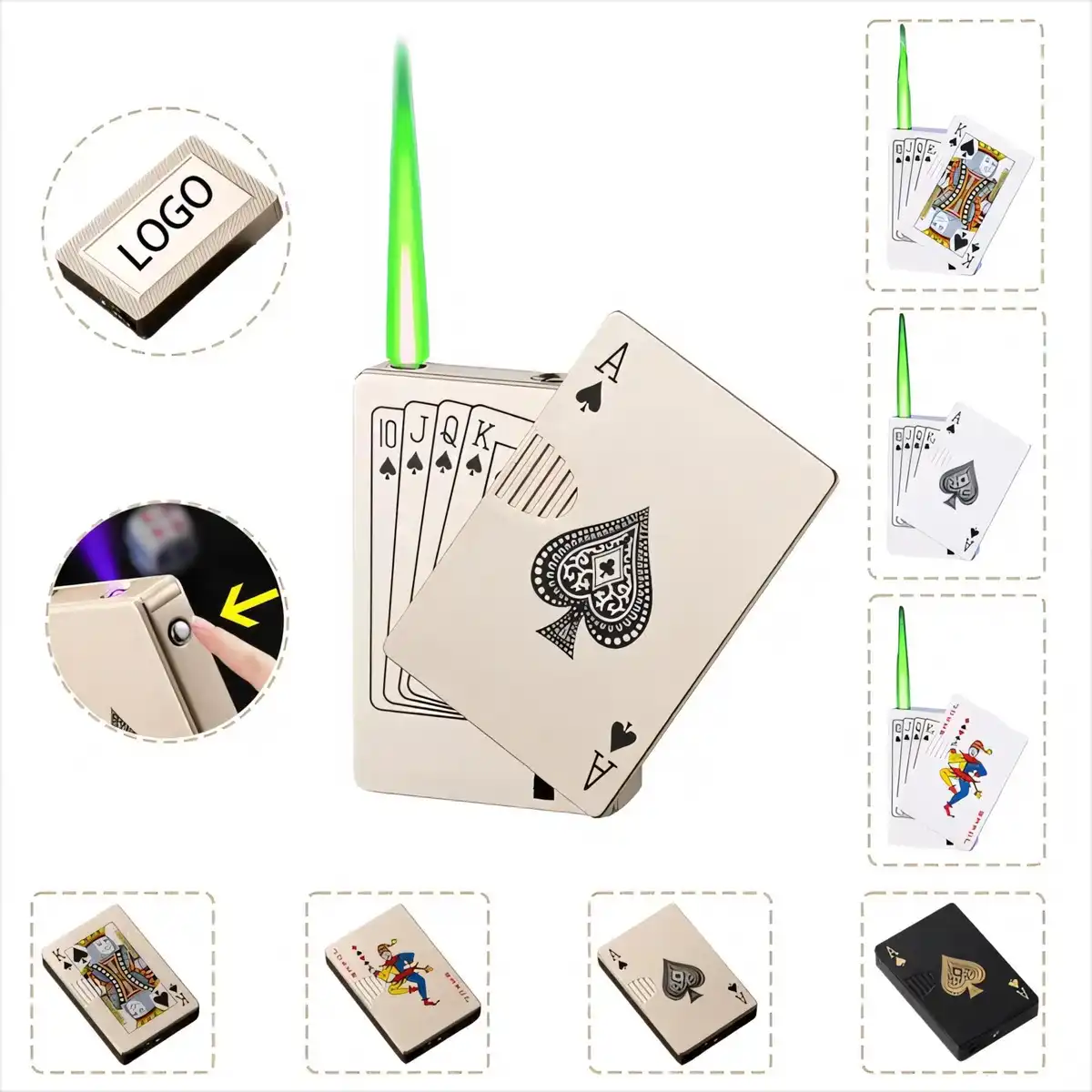 Windproof Butane Lighter with LED Detector