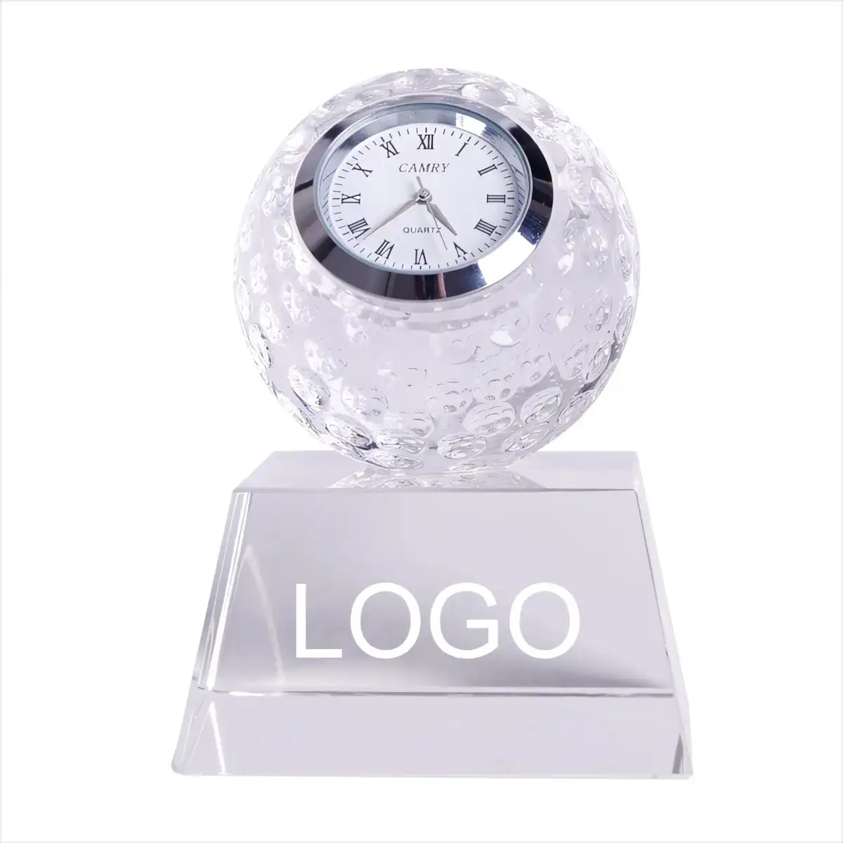 Crystal Golf Ball Desk Clock