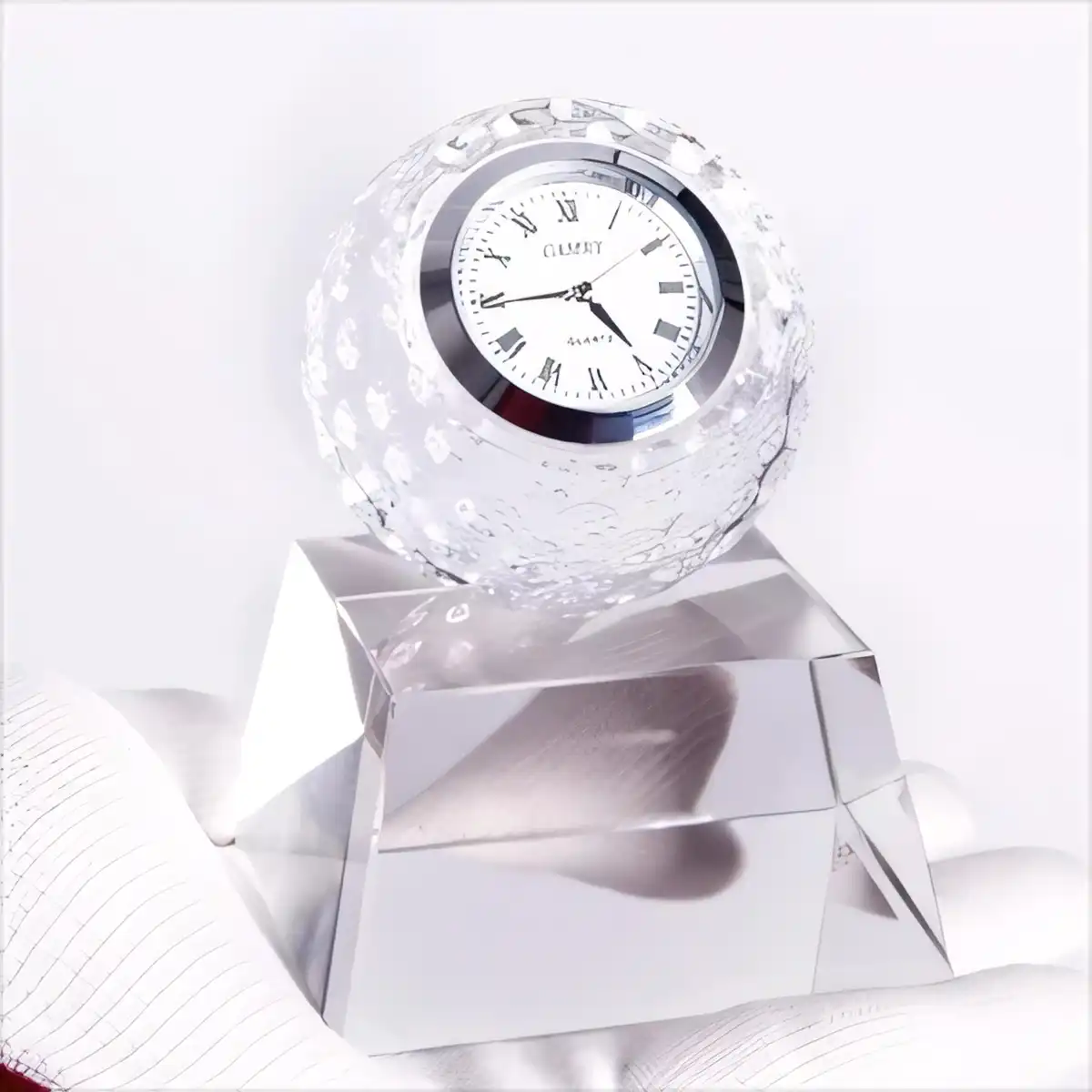 Crystal Golf Ball Desk Clock alternate product angle