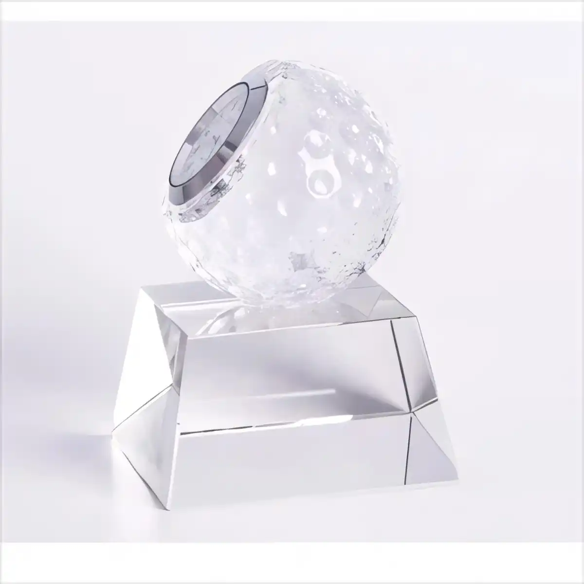 Crystal Golf Ball Desk Clock product close-up
