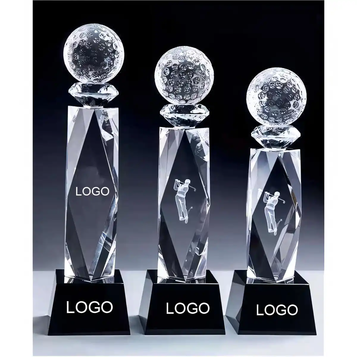 Premium Crystal Golf Champion Trophy