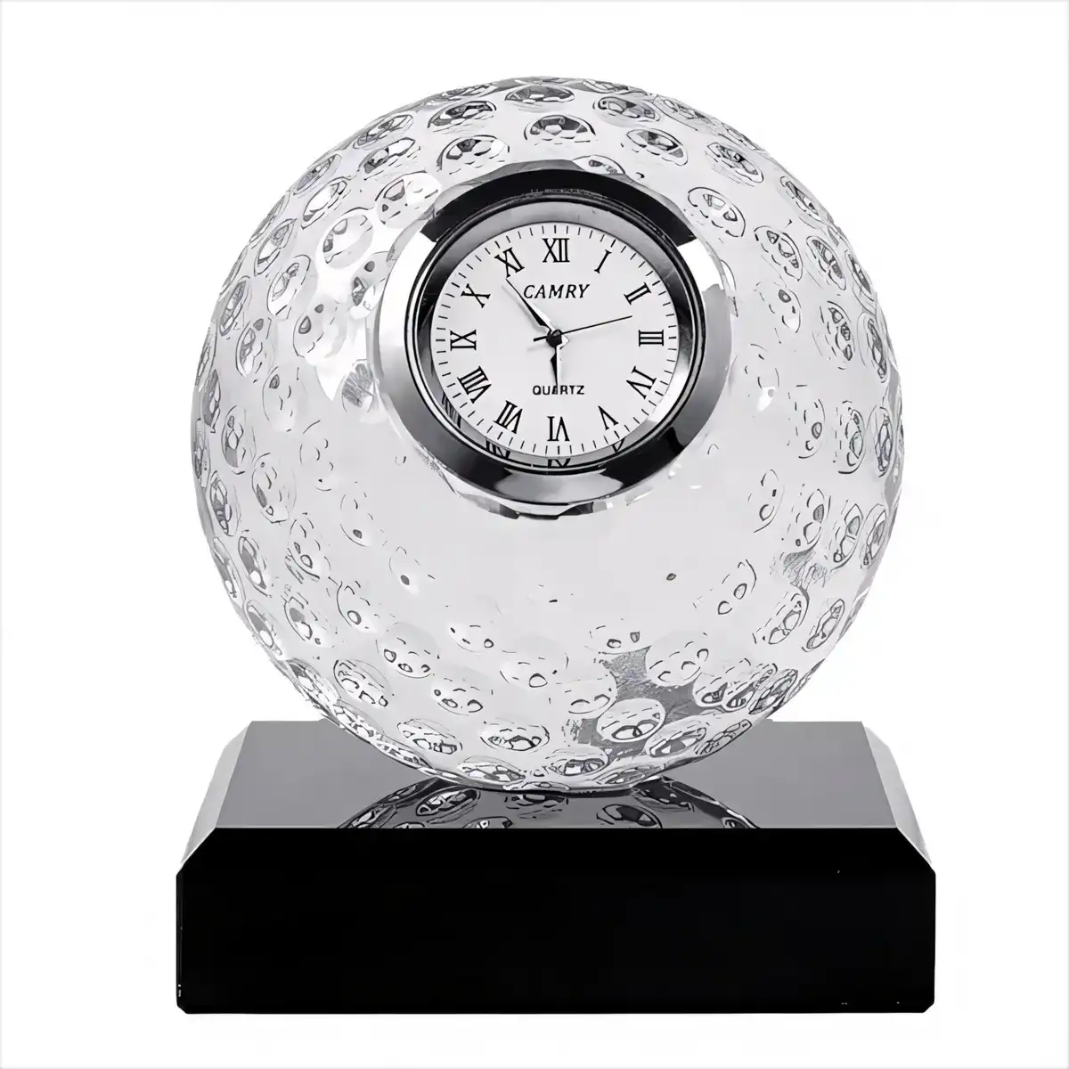 Crystal Golf Ball Timepiece Trophy