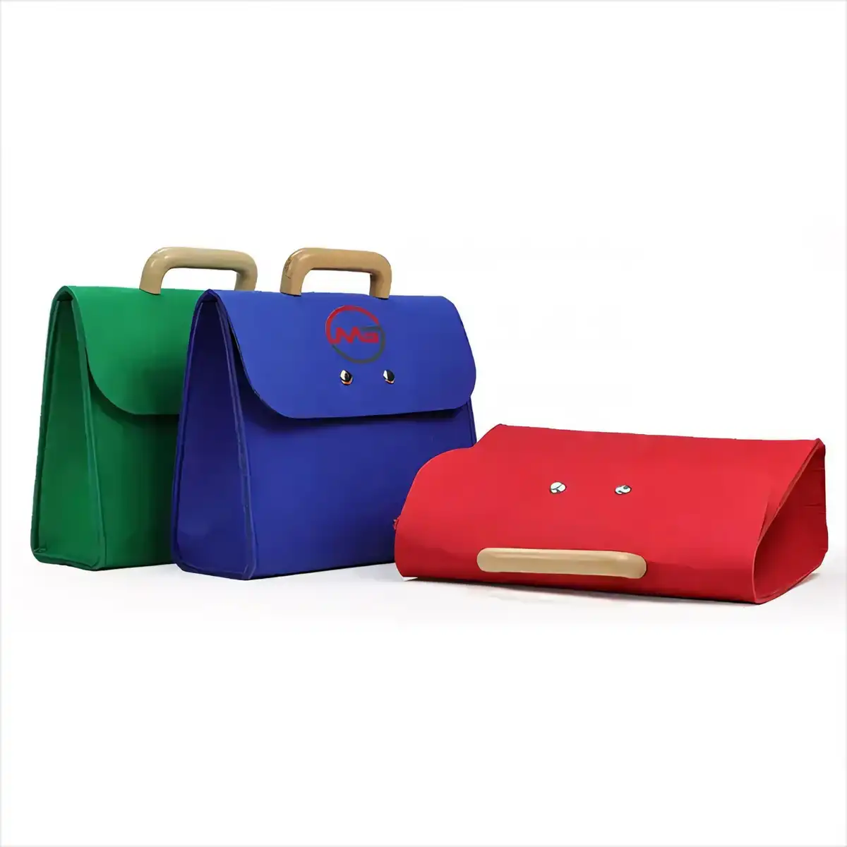 Elegant Felt Tote with Wooden Handles