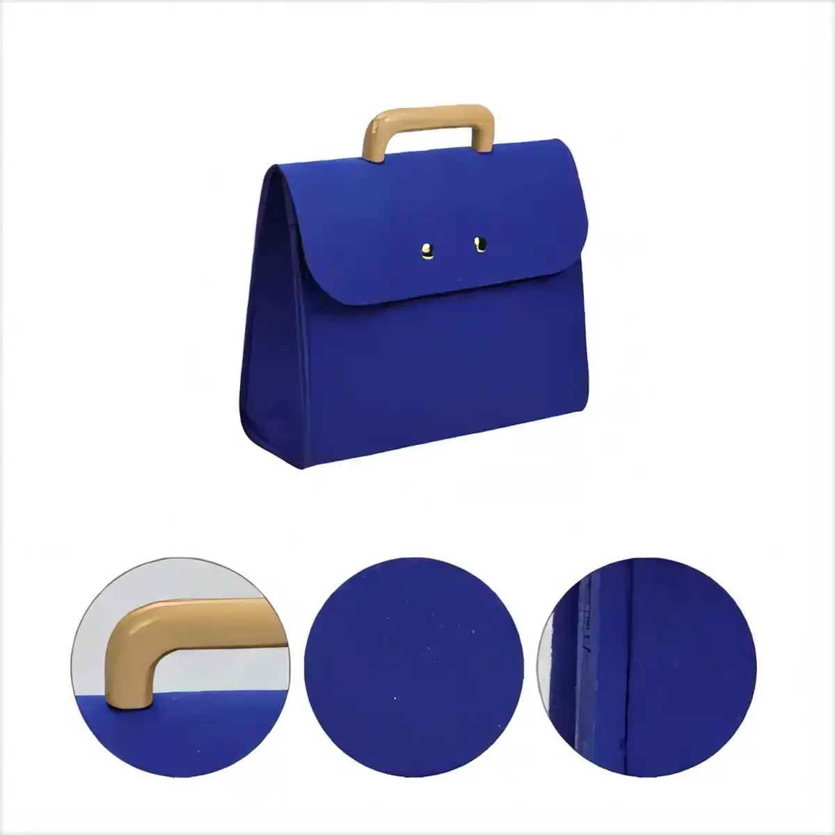 Elegant Felt Tote with Wooden Handles product detail view