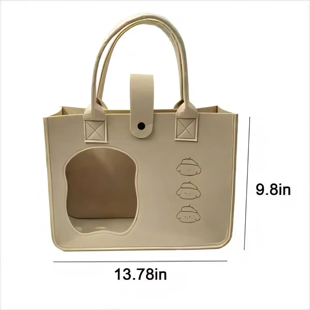 Felt Tote with Clear Window product detail view