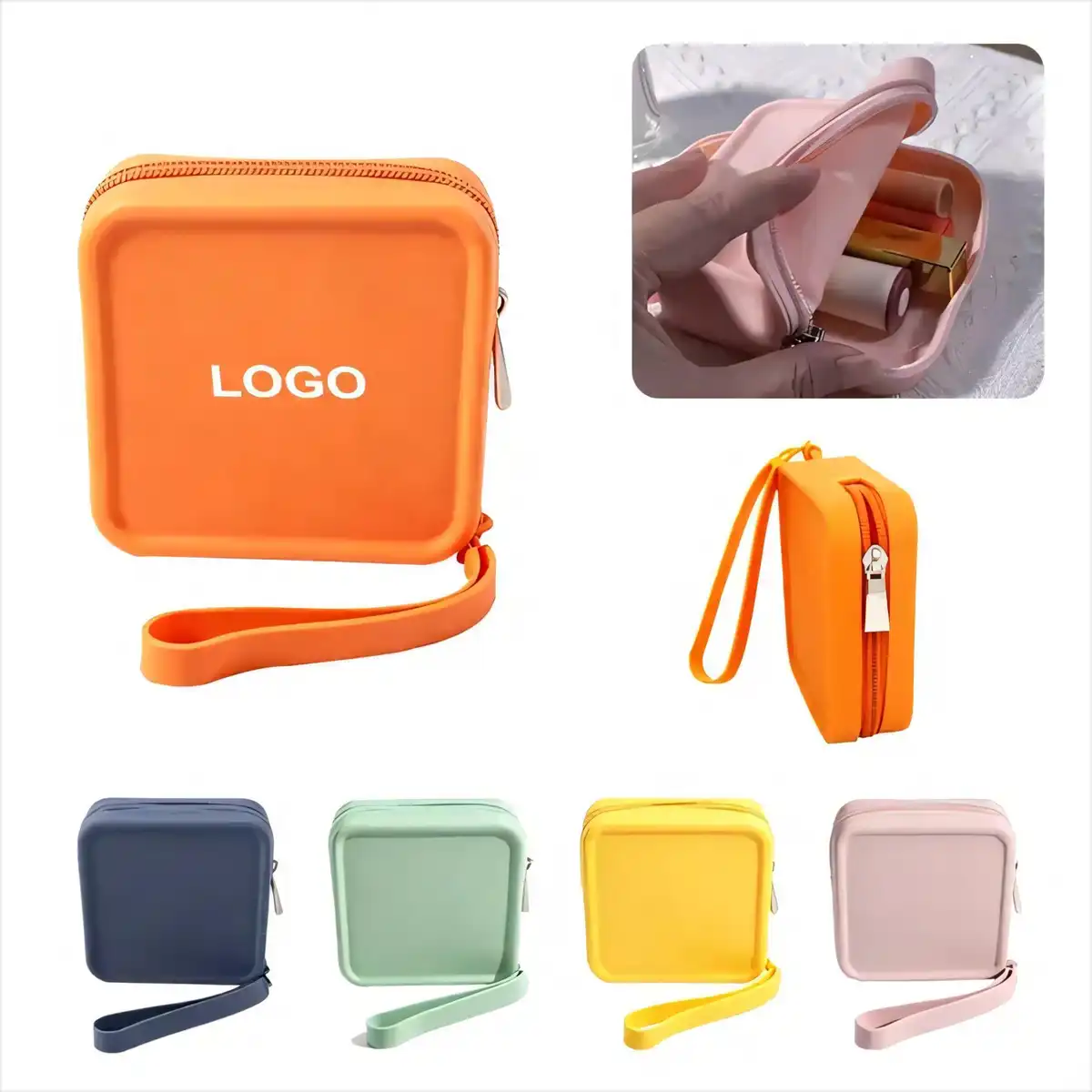Square Silicone Pouch Travel Organizer