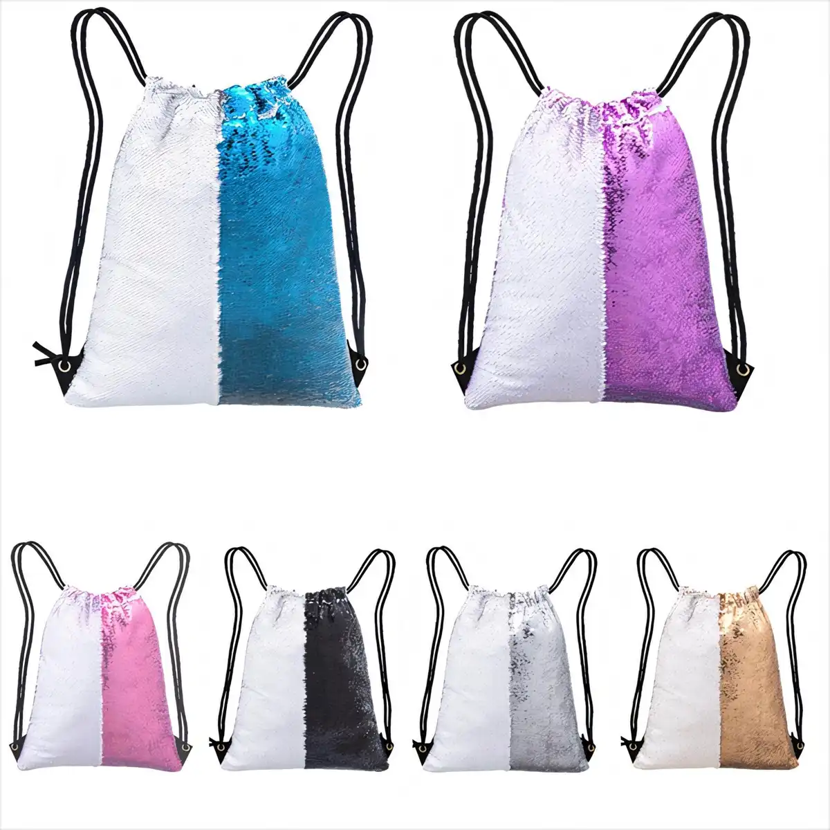Glitter Sequin Drawstring Daypack