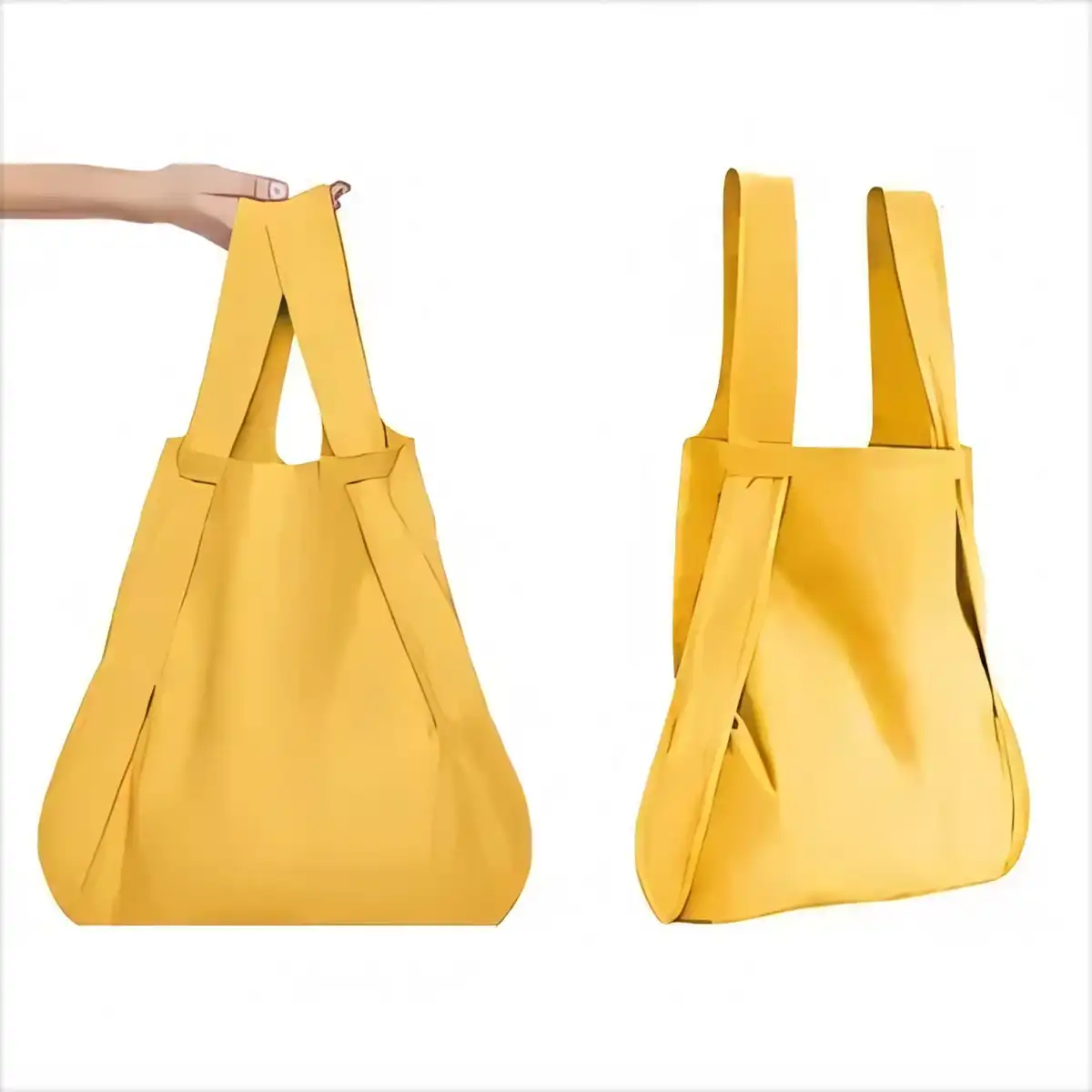 Foldable Nylon Shopping Tote Backpack product detail view