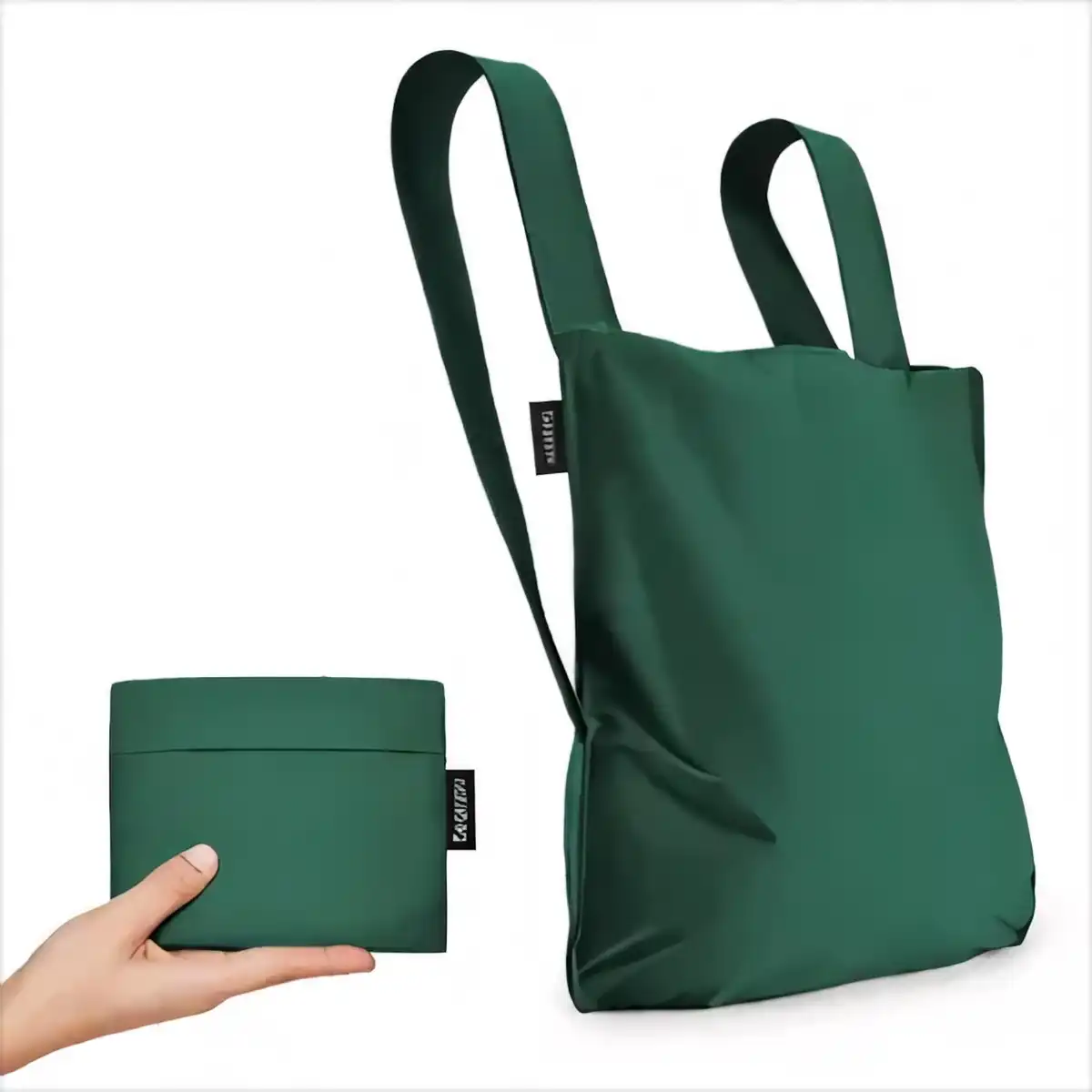 Foldable Nylon Shopping Tote Backpack product close-up