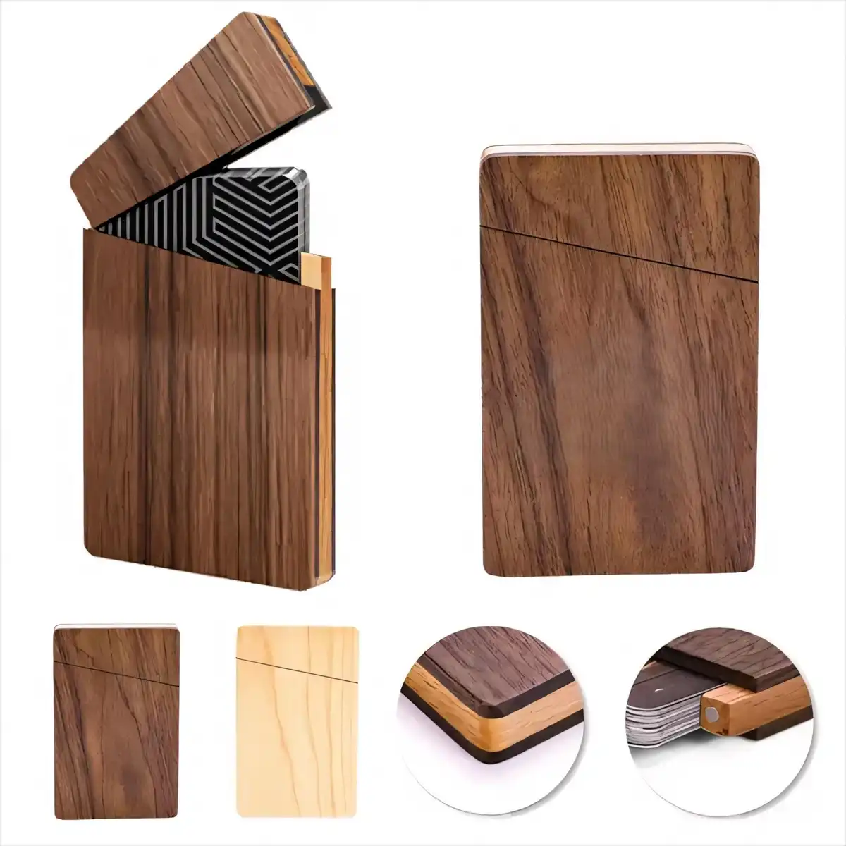 Walnut Magnetic Card Case