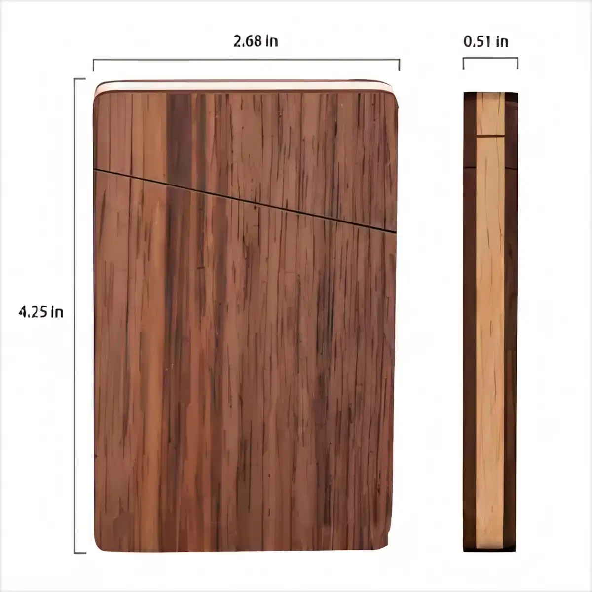 Walnut Magnetic Card Case product detail view