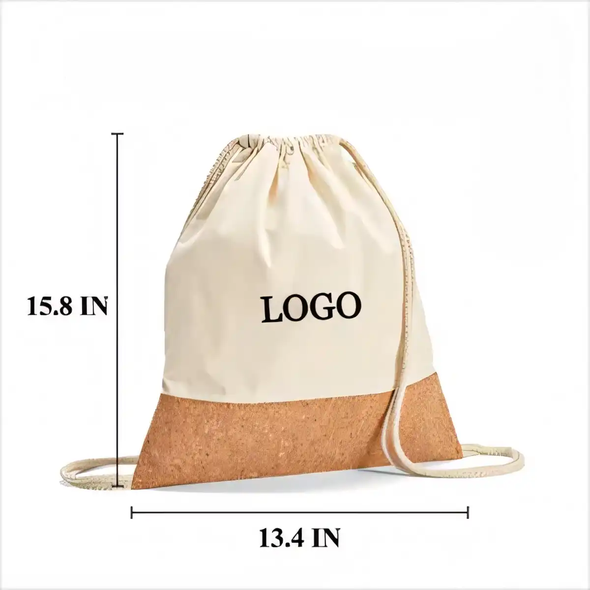 Natural Cotton Linen Drawstring Storage Bag product detail view