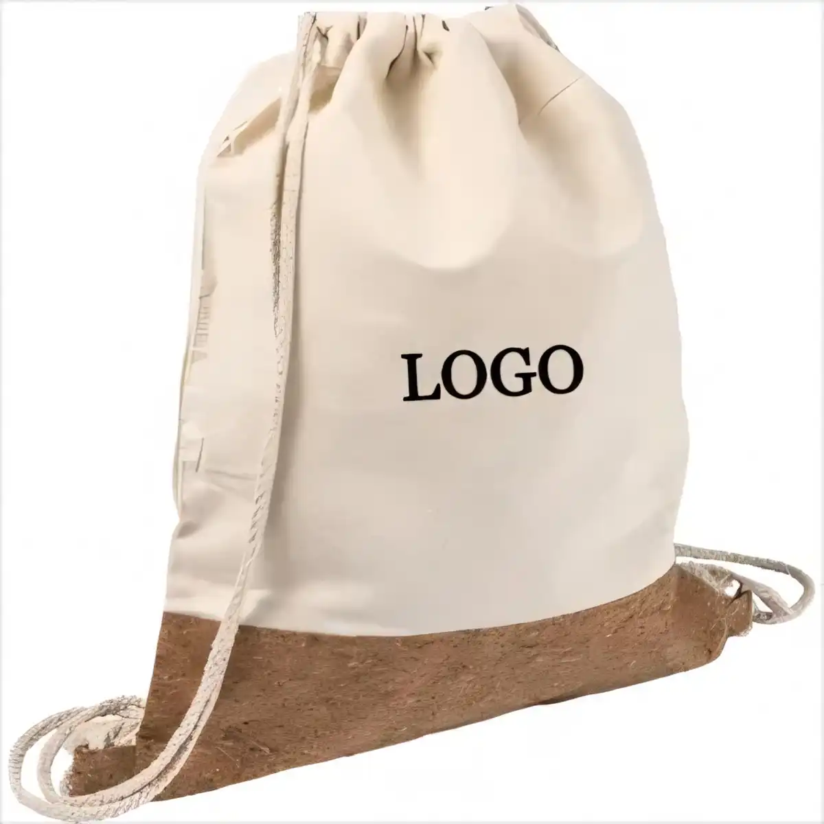 Natural Cotton Linen Drawstring Storage Bag alternate product angle