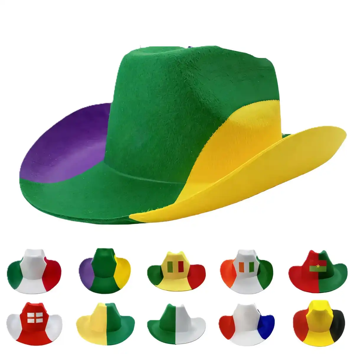 Vibrant Patchwork Felt Cowboy Hat