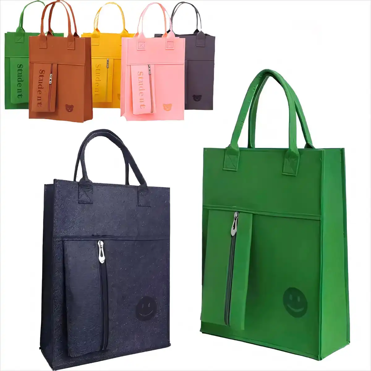 Felt Tote with Front Pocket