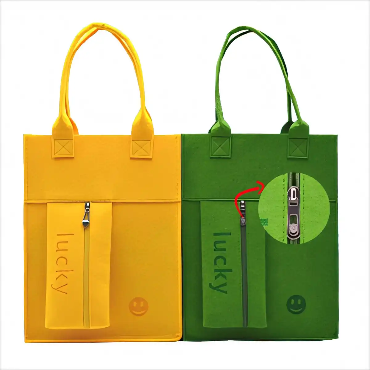 Felt Tote with Front Pocket product detail view