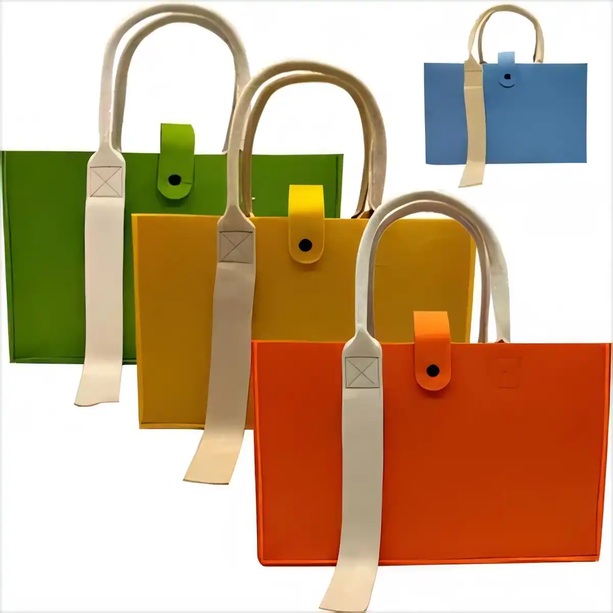 Elegant Wool Felt Tote with Wooden Handles