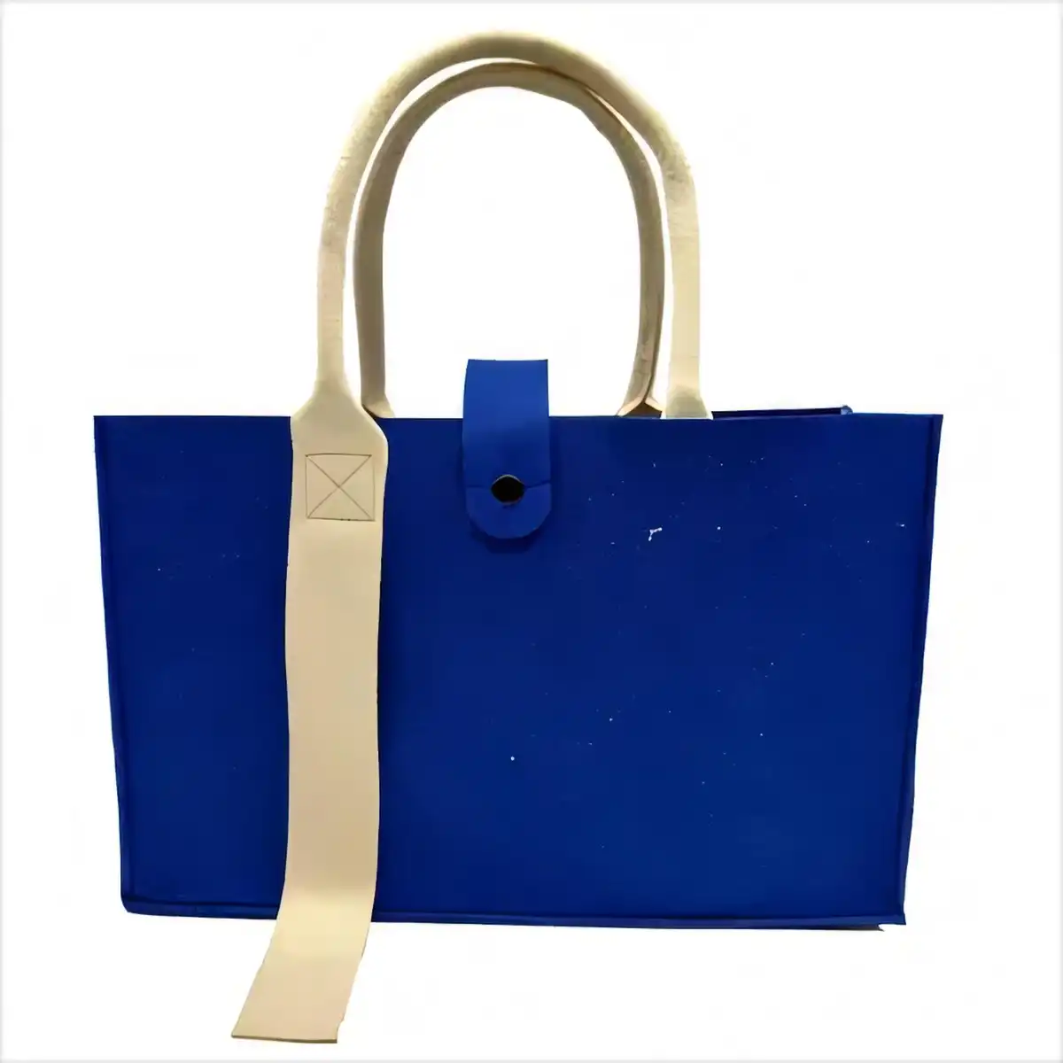 Elegant Wool Felt Tote with Wooden Handles additional product view