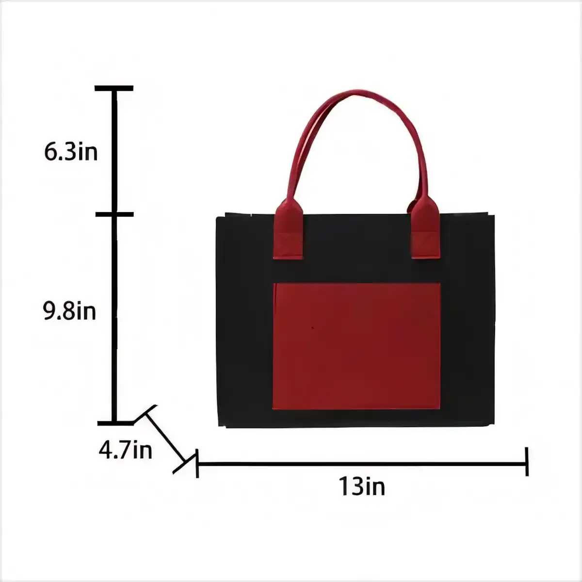 Felt Tote Bag with Pocket product detail view