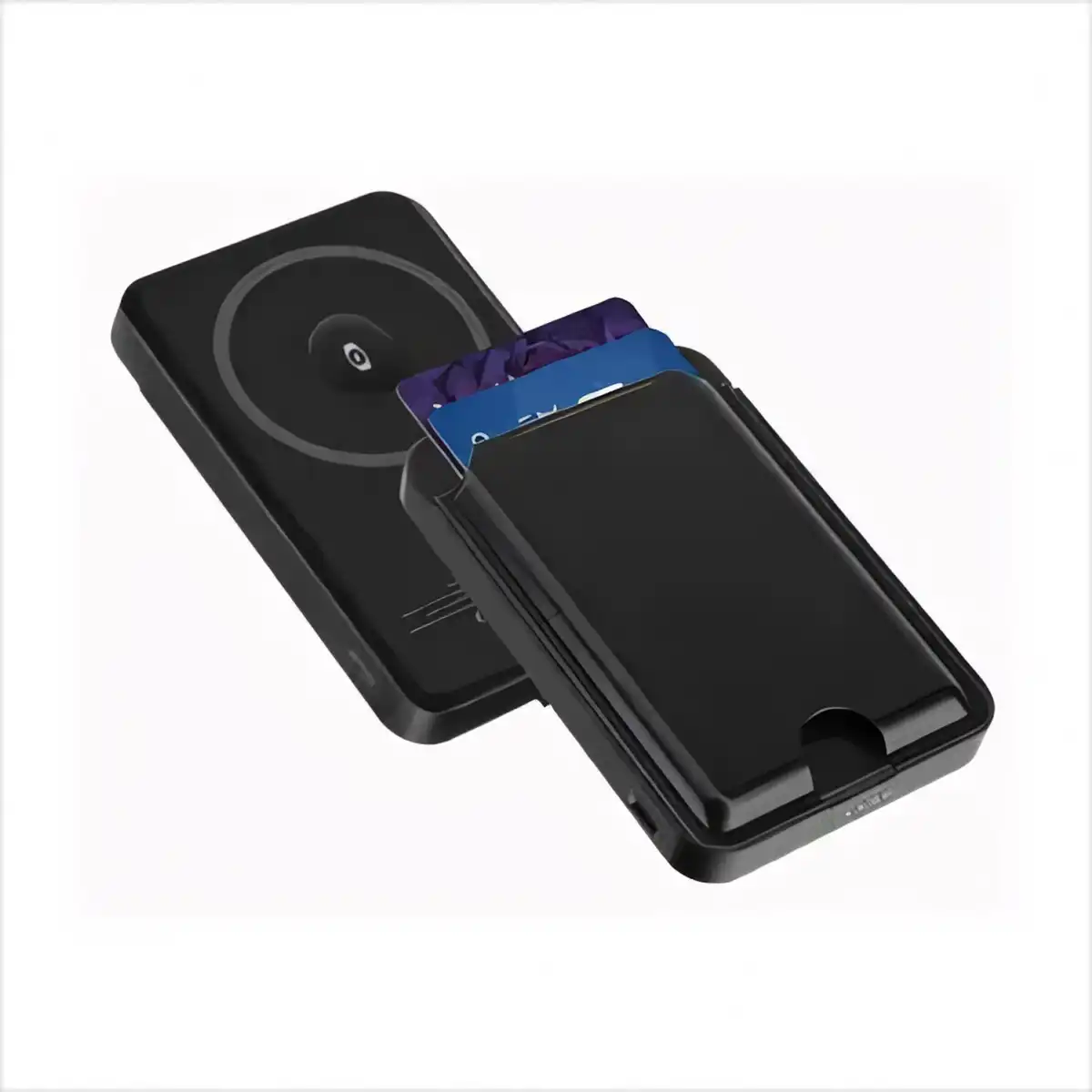 Magnetic Wallet Power Bank 15W product with accessories